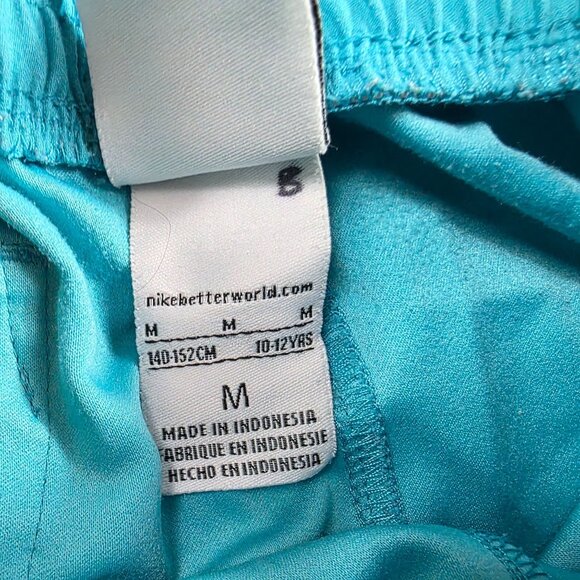 Nike Running Shorts Girls Size Medium Blue Neon Yellow Athletic Activewear - Picture 5 of 8